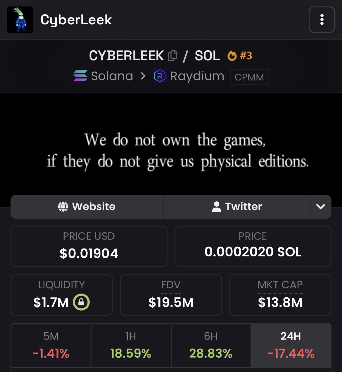 Market cap de $cyberleek